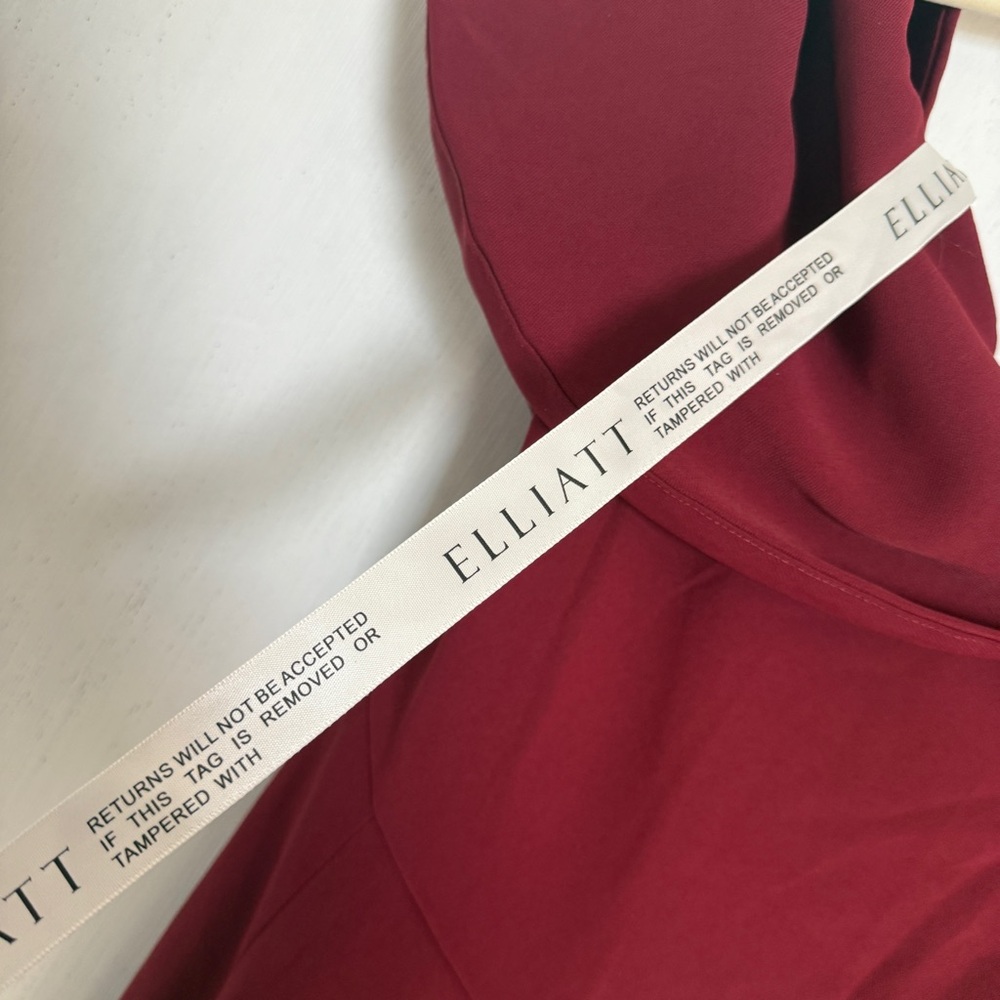 Elliatt One-Shoulder Burgundy Red Maxi Gown - Picture 8 of 8